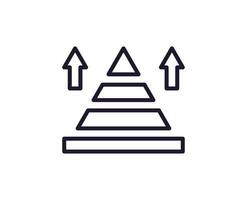 pyramide vecteur ligne icône. prime qualité logo pour la toile des sites, conception, en ligne magasins, entreprises, livres, annonces. noir contour pictogramme isolé sur blanc Contexte