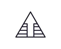 pyramide vecteur ligne icône. prime qualité logo pour la toile des sites, conception, en ligne magasins, entreprises, livres, annonces. noir contour pictogramme isolé sur blanc Contexte