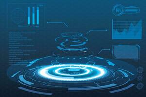 pack d'éléments hud d'interface numérique. interface utilisateur, écrans de cadre. titres de légendes, jeu de cercles fui, barres de chargement. écran de technologie de réalité du tableau de bord. vecteur
