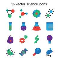 icônes de jeu de science vecteur