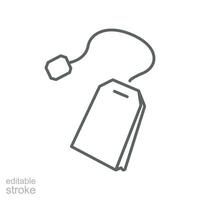 sachet de thé, plonger, aromatique ligne icône. herbe thé sac emballage pour Matin boisson symbole. contour pictogramme style pour la toile et application. modifiable accident vasculaire cérébral. vecteur illustration. conception sur blanc Contexte. eps dix