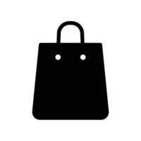 cadeau sac glyphe icône. papier achats sac pour boutique en ligne commerce électronique. fourre-tout paquet marché Sac à main logo. solide Facile pictogramme pour site Internet et application. vecteur illustration conception sur blanc Contexte eps dix