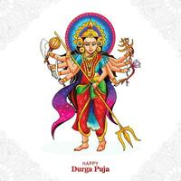 joyeux durga puja inde festival vacances carte illustration fond vecteur