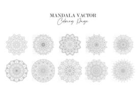 ensemble de collection de vecteurs de mandala. ensemble de fleurs circulaires mandala vecteur