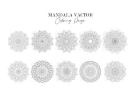 vecteur libre de vecteur de collection de mandala. ensemble de fleurs circulaires mandala