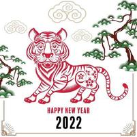 nouvel an chinois 2022 année du tigre vecteur