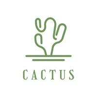 Facile cactus logo contour conception vecteur
