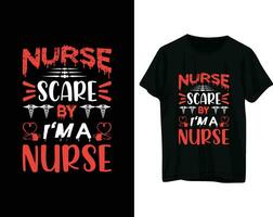 infirmière effrayer par je un m une infirmière T-shirt conception vecteur