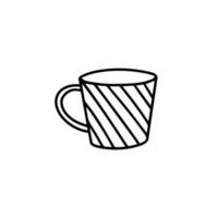 illustration vectorielle de tasse dans le style doodle vecteur