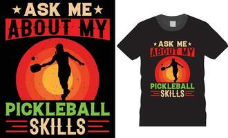 conception de t-shirt de pickleball vecteur