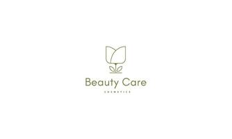 fleur logo abstrait beauté spa salon produits de beauté marque linéaire style. en boucle feuilles logotype conception vecteur luxe mode modèle.