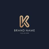 lettre k logo conception vecteur luxe d'or style