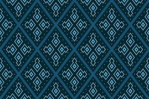 indigo marine bleu géométrique traditionnel ethnique modèle ikat sans couture modèle frontière abstrait conception pour en tissu impression tissu robe tapis rideaux et sarong aztèque africain Indien indonésien vecteur