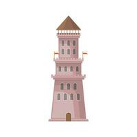 Château la tour icône dans plat style. médiéval citadelle vecteur illustration sur isolé Contexte. bastion bâtiment signe affaires concept.