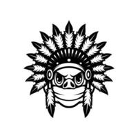 porc apache contour mascotte conception vecteur