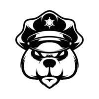 ours police contour mascotte conception vecteur