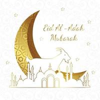 affiche de l'aïd al-adah moubarak vecteur