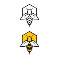 modèle de conception de logo animal abeille vecteur