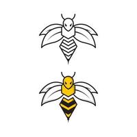 modèle de conception de logo animal abeille vecteur