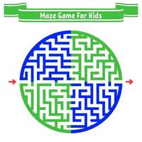 labyrinthe rond de couleur. peint de différentes couleurs. jeu pour enfants et adultes. casse-tête pour les enfants. énigme du labyrinthe. illustration vectorielle plane isolée sur fond blanc. vecteur