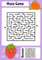 Labyrinthe. jeu pour les enfants. labyrinthe amusant. feuille de travail de développement de l'éducation. page d'activité. casse-tête pour les enfants. style de dessin animé mignon. énigme pour le préscolaire. énigme logique. illustration vectorielle de couleur. vecteur