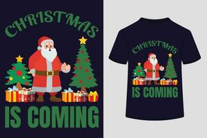 Noël est à venir, Noël, typographie t chemise conception. vecteur