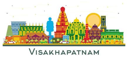 visakhapatnam Inde ville horizon avec Couleur bâtiments isolé sur blanche. vecteur