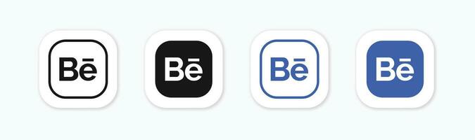 Behance icône. Behance social médias logo. Behance ensemble de social médias logos. vecteur