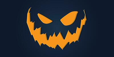Facile Halloween citrouille sourire expressions dans papier Couper style pour affiche ou brochure. vecteur