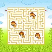 Labyrinthe. jeu pour les enfants. labyrinthe amusant. feuille de travail de développement de l'éducation. page d'activité. casse-tête pour les enfants. style de dessin animé mignon. énigme pour le préscolaire. énigme logique. illustration vectorielle de couleur. vecteur