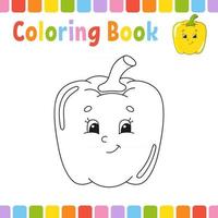 livre de coloriage pour les enfants. caractère joyeux. illustration vectorielle. style de dessin animé mignon. page fantastique pour les enfants. silhouette de contour noir. isolé sur fond blanc. vecteur