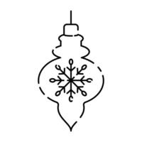 Noël -balle ligne icône vecteur. content Nouveau année et vacances. Noël arbre jouets ou balle. décoration. vecteur