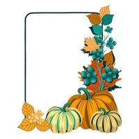 l'automne floral Cadre avec citrouilles et feuilles vecteur