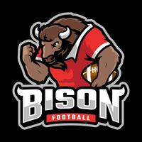 bison américain Football mascotte logo vecteur