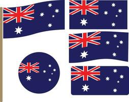 Australie pays drapeau icône ensemble vecteur