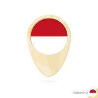 carte aiguille avec drapeau de Indonésie. Orange abstrait carte icône. vecteur