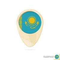 carte aiguille avec drapeau de kazakhstan. Orange abstrait carte icône. vecteur
