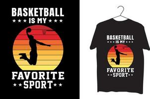basketball est mon préféré sport t chemise conception vecteur