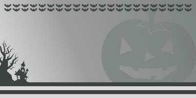 Halloween fête Contexte avec Icônes de citrouille, arbre, Château et copie espace zone. vecteur pour bannière, affiche, salutation carte, social médias.