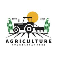tracteur logo pour agriculture, agronomie, blé agriculture, rural agriculture des champs, Naturel récolte. ferme tracteur vecteur conception