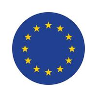 UE drapeau dans rond conception forme. vecteur européen syndicat drapeau dans cercle. européen syndicat drapeau.