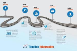 business road sign carte chronologie infographie conçu pour abstrait modèle jalon élément moderne diagramme processus technologie marketing numérique données présentation graphique illustration vectorielle vecteur