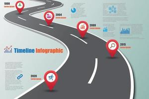 Feuille de route d'entreprise chronologie icônes infographiques conçues pour l'arrière-plan abstrait modèle élément de jalon diagramme moderne processus technologie numérique marketing données présentation graphique illustration vectorielle vecteur