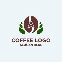café et lettre une logo vecteur