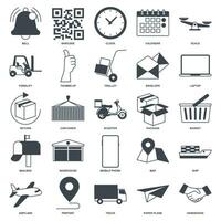 livraison icône ensemble, inclus Icônes comme camion, scooter, entrepôt, enveloppe et plus symboles collection, logo isolé vecteur illustration