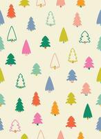 brillant mignonne multicolore modèle de sapin des arbres vecteur illustration