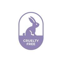 violet animal cruauté gratuit icône. ne pas testé sur animaux avec lapin silhouette étiqueter. vecteur illustration.