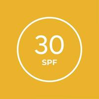 spf ligne icône vecteur sur Orange Contexte. 30 Soleil protection symboles pour écran solaire ou crème solaire des produits. pour cosmétique emballage