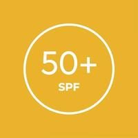 spf ligne icône vecteur sur Orange Contexte. 50 Soleil protection symboles pour écran solaire ou crème solaire des produits. pour cosmétique emballage