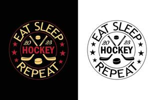 manger sommeil le hockey répéter t chemise conception vecteur